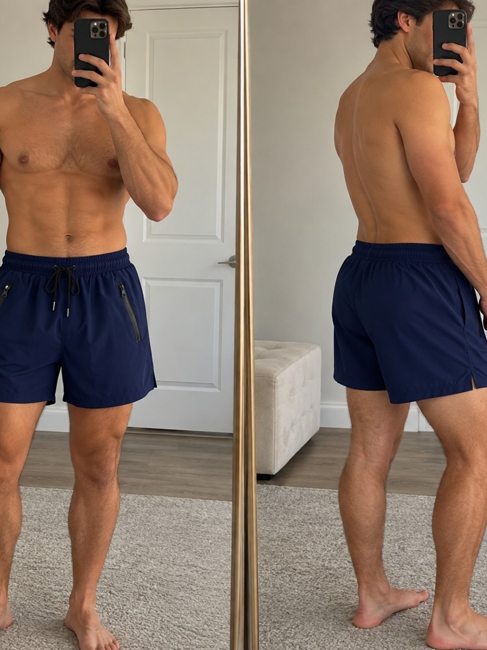 Men's navy blue swim trunks in size Medium